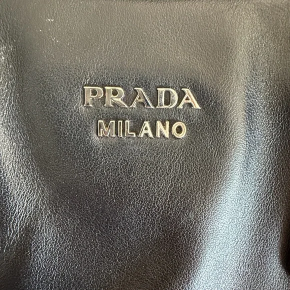 Prada Black Bauletto Saffiano Leather Bag with Soft Pink Calf Leather Interior - Picture 7 of 7